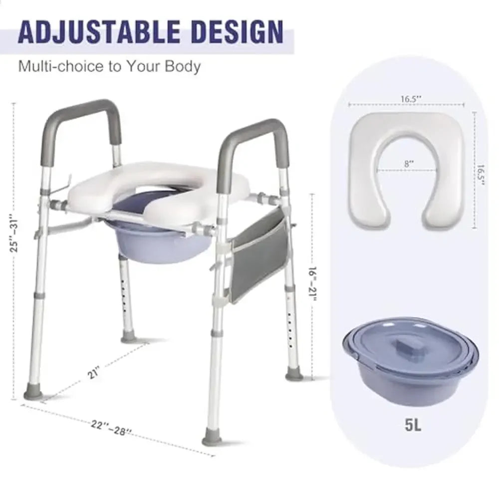 4-in-1 Adjustable Commode Chair