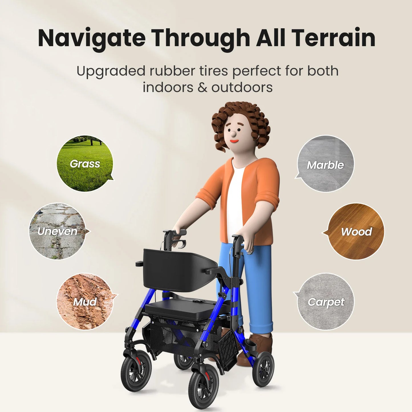 Foldable Senior Walker Chair