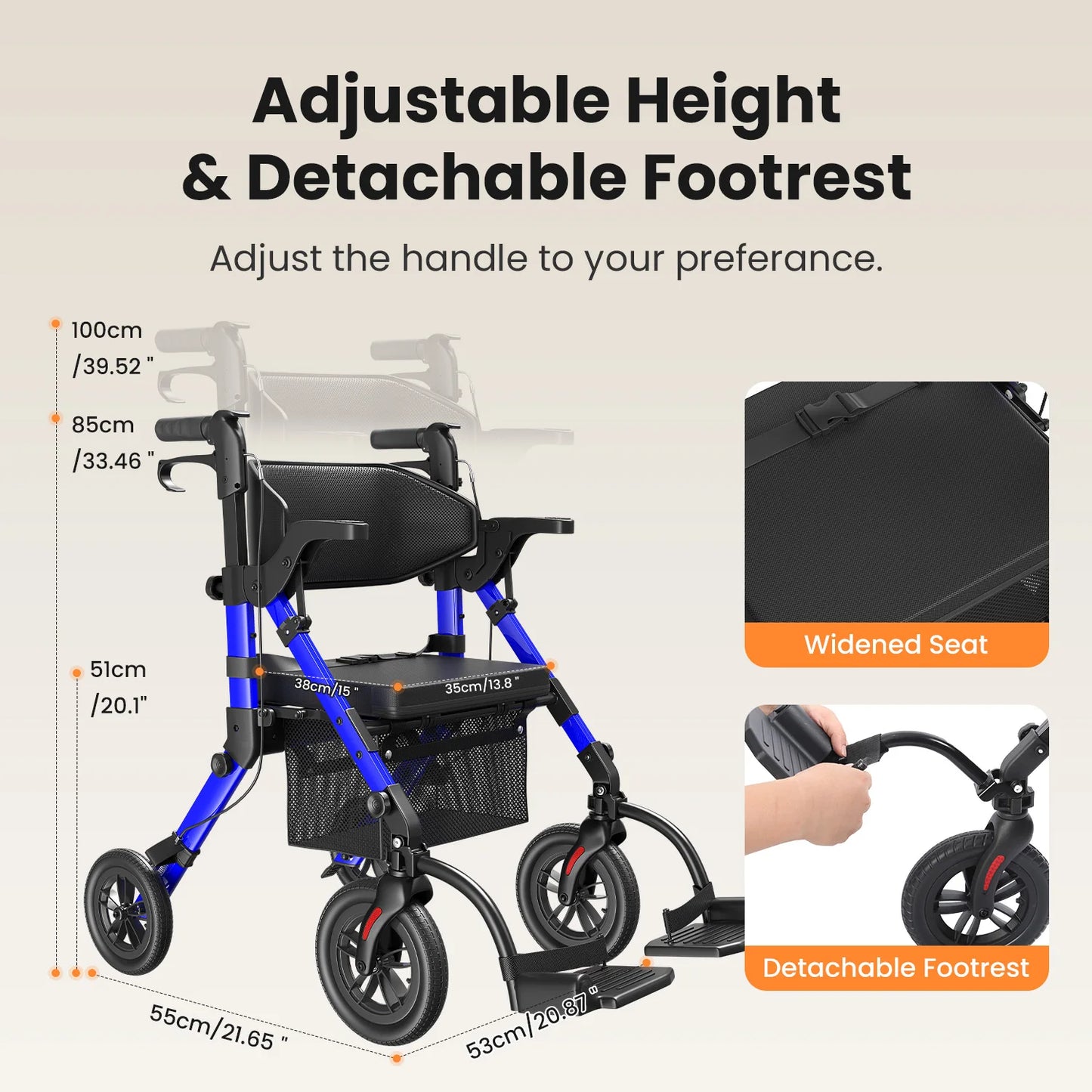 Foldable Senior Walker Chair