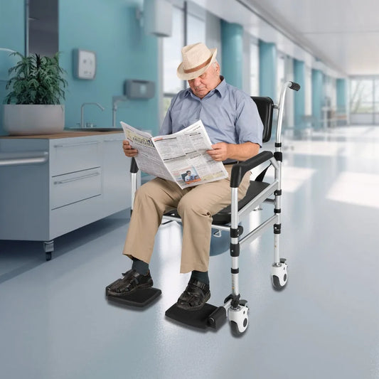 Padded Wheeled Commode Chair