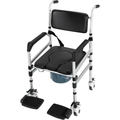Padded Wheeled Commode Chair